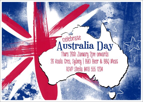 Australia Day Invitation - DIY PRINTABLE FILE Il_570xn