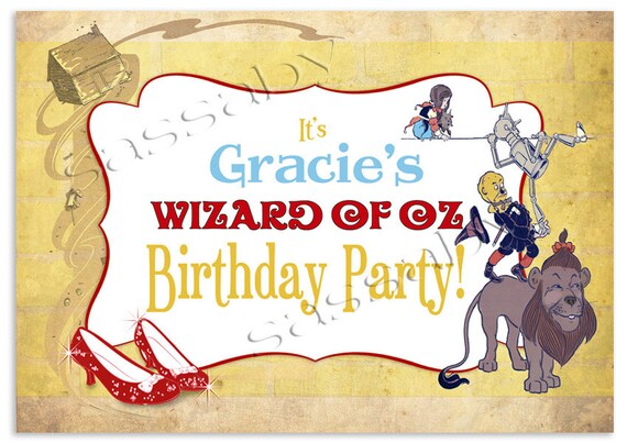 Party Sign Wizard of Oz - INSTANT DOWNLOAD - DIY Editable & Printable Birthday Decorations by Sassaby Il_570xn