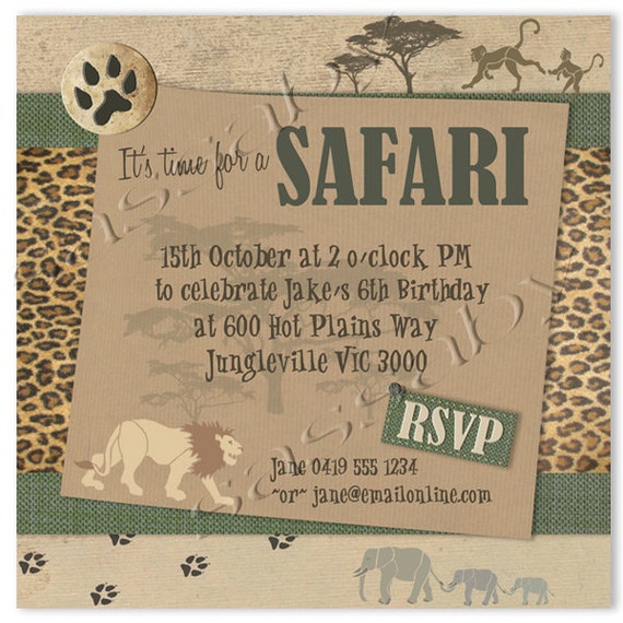 Safari Party Invitations 3