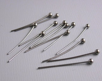 HEADPIN-GUNMETAL-20MM - 100 Gunmetal Ball End Headpins (24 guage) - 20mm