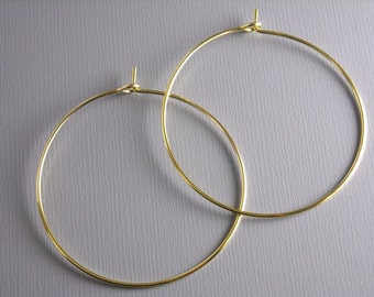 HOOP-GOLD-WINE-35MM - 35mm Gold Plated Hoop Earrings...20 pcs (10 pairs)