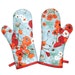 WEDDING REGISTRY Listing for Sarah Martin - Oven Mitts - Poppies on Teal - Gift for Foodie--Gift Under 40