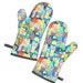 Oven Mitts Bright City Life - Pair of Oven Mitts - Gift for Foodie -Gift Under 40