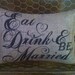 Eat, Drink, and be Married Burlap 12 x 16 Pillow