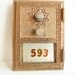 Vintage Brass Post Office Box / Mailbox Door and Frame from 1966 - Keyless Lock Co. (No. 593)