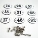 Silver and White Metal Number Plaques / Embellishments with Fasteners - Use for paper projects, altered art, and more