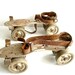 Vintage Adjustable Metal Roller Skates with Leather Straps - Collectible, Home Decor, Bookends, Plant Holder, and more