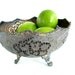 Vintage Ornate Metal Bowl with Three Legs - Home Decor, Fruit Bowl, Trinket Holder, and more