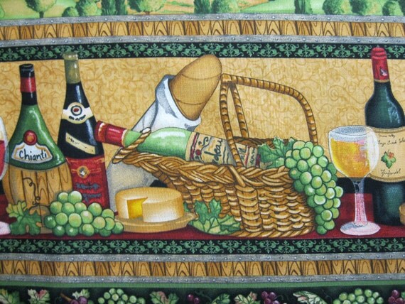 Items Similar To Wine Themed Fabric Wine Country By Bonijean For   Il 570xN.302994749 