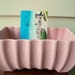 Mid Century pink ribbed planter. Pink USA planter.