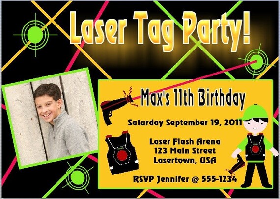 Boys Laser Tag Invitations 10