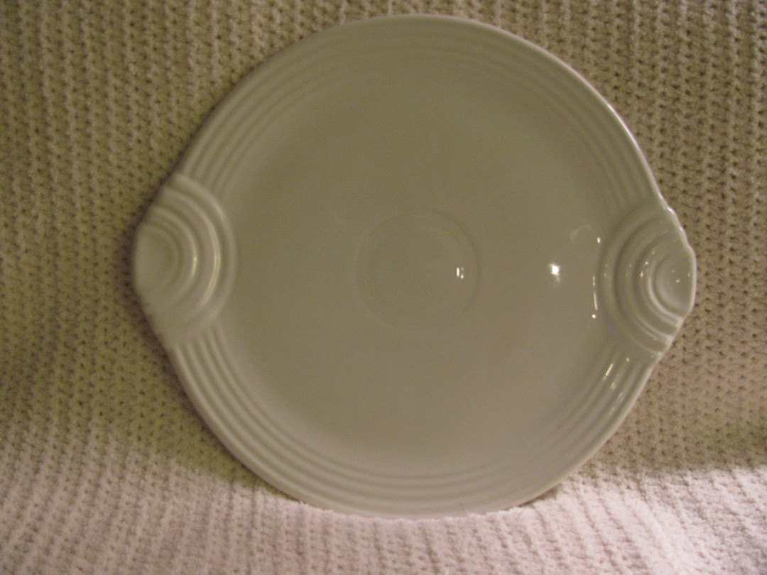 Homer Laughlin Fiestaware White Cake Plate with Handles