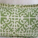 Green Ivory Damask Decorative Pillow Designer fabric 12X22