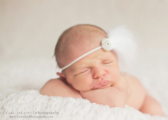 595 New baby headband usa 117 Baby Girl Christening Headband..Baby Girl Baptism Headband..White   