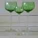 Emerald Crystal Stemware Set of 3 - Vintage Handblown Glass Collection