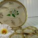 New Orleans Louisiana Souvenir Hostess Tray Set - Vintage 1950s - Shabby Chic Gold Tone Metal - 7 Piece Collection