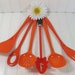 Retro Rosti Orange Utensils Collection - Vintage 6 Piece Melamine Set - BoHo Kitschy 1970s