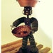 Wooden Bottle Cap Woman - Vintage American Folk Art - BoHo Brown Handmade Figurine