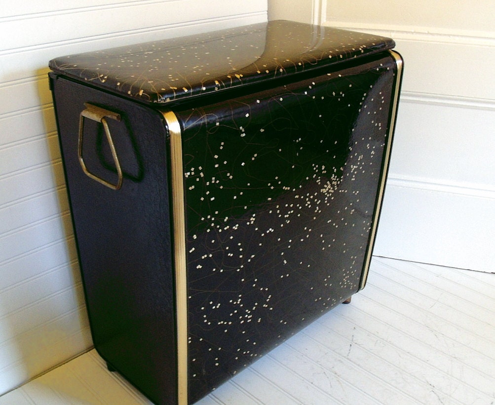 Art Deco Waterfall Bin Clothes / Laundry Hamper Vintage
