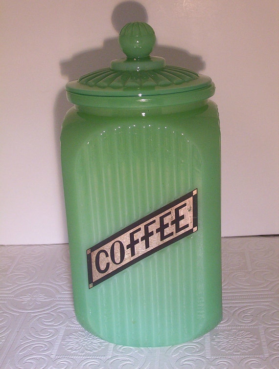 Vintage Hocking Jadeite Jadite Coffee Canister Not by ozarksfinds