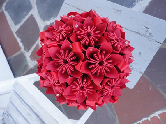 Items Similar To Paper Flower Bridal Bouquet Kusudama Origami Pick Your Color On Etsy