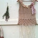 Ecru spring summer love rustic crochet top tank top Shabby prairie girl fairy tattered cami boho top by Kateblossom