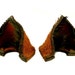 SALE Milk Chocolate Brown and Black Leather Cat Ears with Feather Accent Nekomimi Cosplay Furry Goth Alternative Fashion Wear