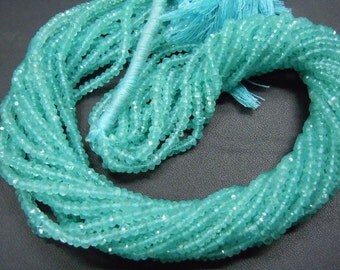 Apatite Beads Appetite Rondelle Faceted beads- Size - 3mm Approx 3 Strands 14 Inches - AAA Quality aqua Blue Color Wholesale Price