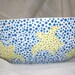 Ceramic Oval Serving Bowl - Sea Turtles- Blue, Green - Dots - Hand Painted
