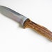 Sale - Spear Point Hunter's Knife - Handmade Bocote Wood Handle - Stainless Steel Blade - Black Leather Sheath