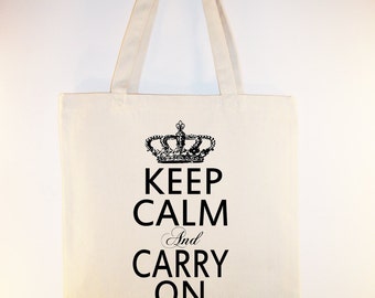 keep calm and carry on tote bag