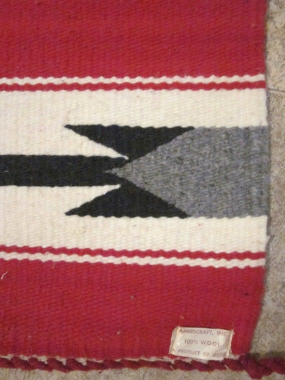 Vintage 60's hand woven Wool Navajo Horse Blanket