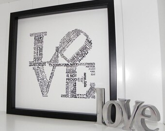 Love Never Fails Print 1 Corinthians 13 Typography Word Art Modern Art Love is Patient Love is Kind