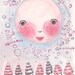 Original Moon ACEO, Painting Illustration, Whimsical, The Moon Who Shined Sun