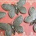 5 x Antiqued Brass Butterfly Charms 40x27mm