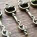 Atwood x 5 - Antique Brass Bronze Vintage Skeleton Key Cat Keys