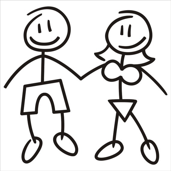 Items similar to Stick Figure Couple Summer on Etsy