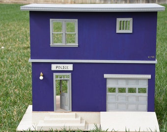 One Inch Scale - Police Station Dollhouse - Custom Made to Order