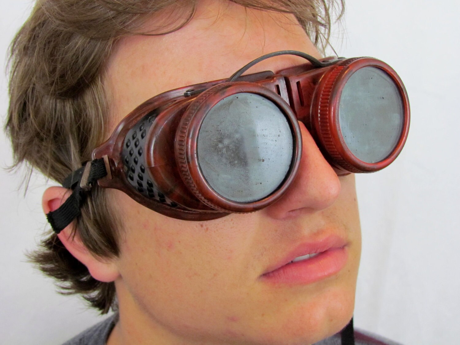 Mad scientist goggles vintage welding glasses with by Oddacious