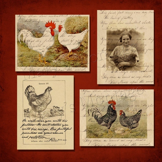 Chicken  Digital Collage sheet/ pack