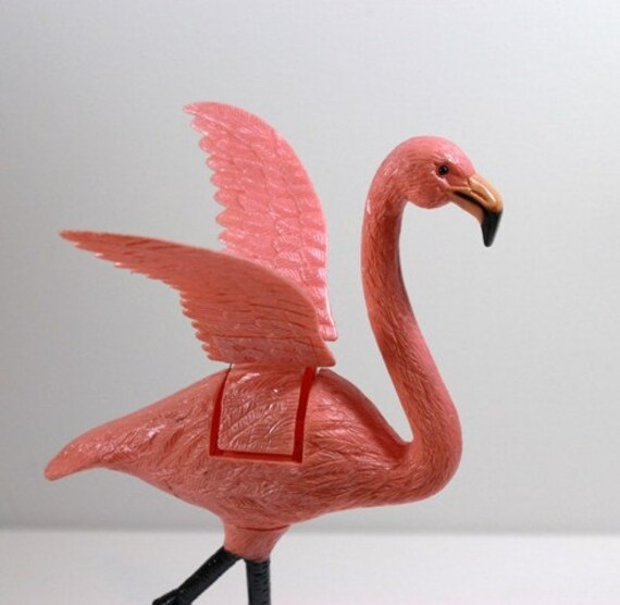 Vintage Plastic Toy Flamingo