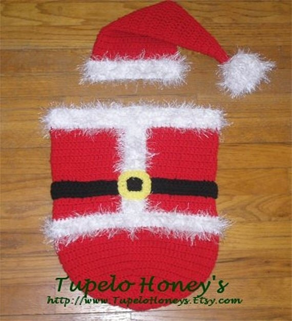 Instant Download Crochet Santa Cocoon and Hat Set by ...