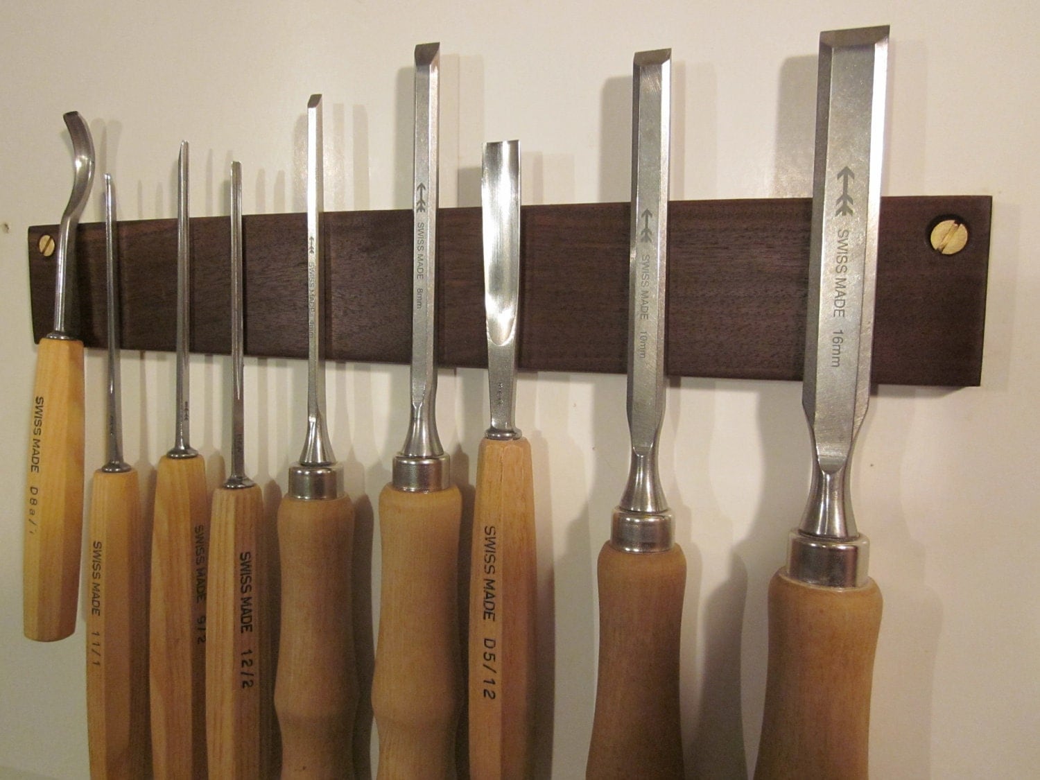 wood chisel rack in Black Walnut 13 inches
