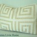 Greek Key Coastal Lumbar Pillow Cover / Tan & Ivory / 12" x 18" / Designer fabric / Ships Next DAY / Decorative Pillow