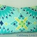 TRINA TURK / Soleil LA Pillow Cover / 12" x 18" / Aqua / Indoor/Outdoor / Hidden Zipper Closure / Back-Trina Turks Trellis Print in Apple