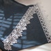 Blue Burlap Table Runner with White Lace 60" x 15"