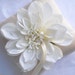 Ivory Silk Flower Bloom with Champagne Satin Ring Pillow Bearer