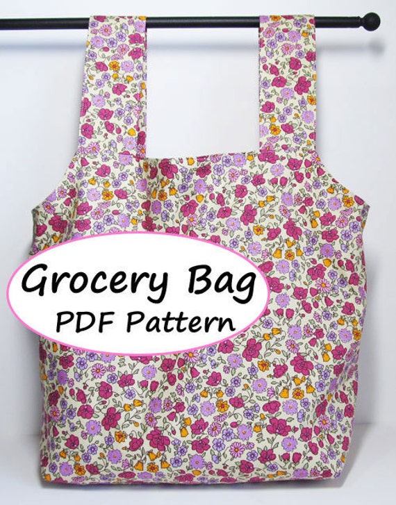 PDF Sewing Pattern - Grocery Bag -(Downloadable) from funnyrabbit on Etsy Studio