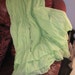 Pale Grass-Green Ruffled Floor-Length Skirt, Vintage - Large