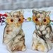 Vintage Owls Ceramic Enesco Japan Marbled set of Two